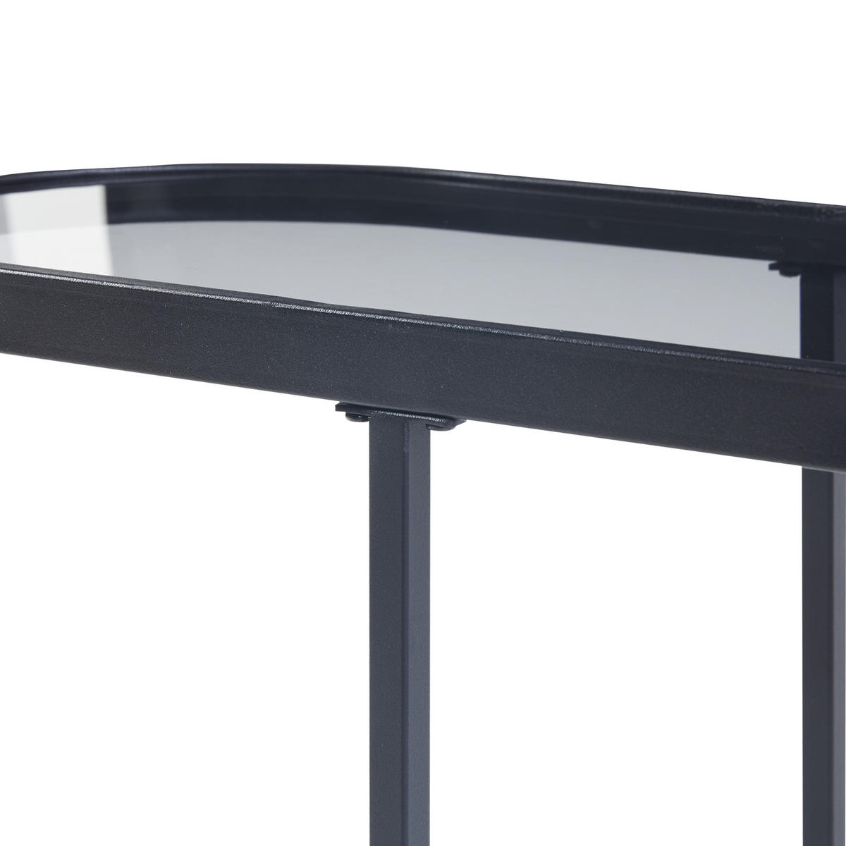 BEISTELLTISCH Luleå - Schwarz, Glas/Metall (27.5/55/45cm) - [en.casa]