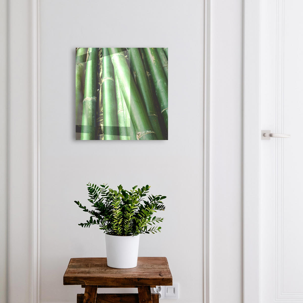 SCHLÜSSELBOX Weiß 30x30 cm – Türöffnung nach rechts - Grüner Frieden - Grün, Metall (30/30/5cm) - TULUP