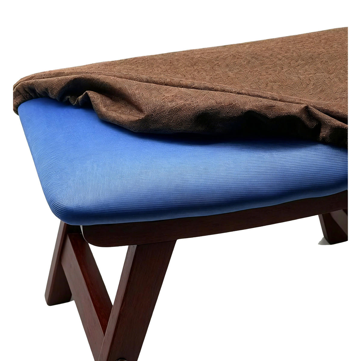 PODNOŽKA Hnedá ľan - hnedá, drevo/textil (40/29/25cm) - Relaxdays