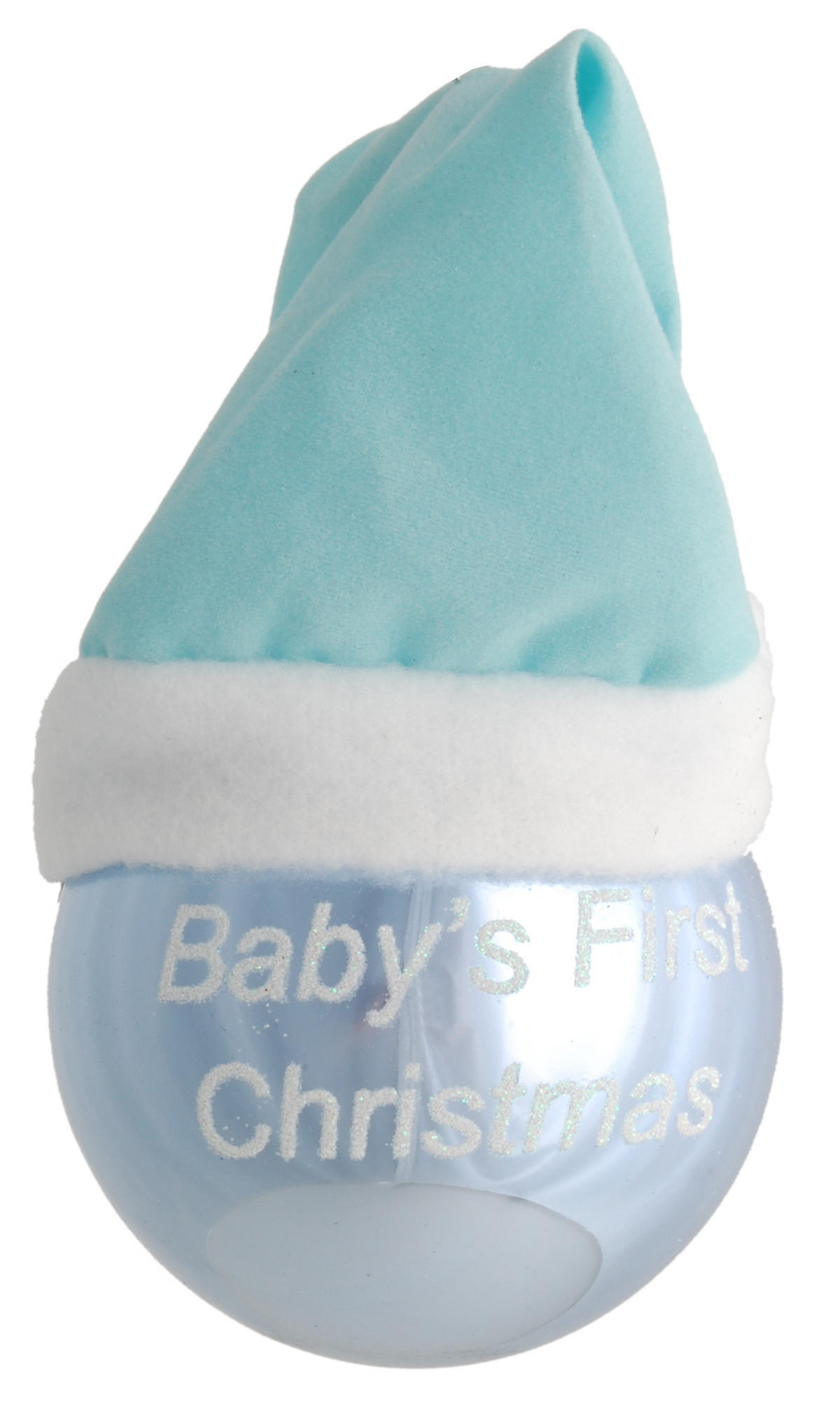 CHRISTBAUMKUGEL Babys First Christmas Blau 8cm (Glas / 1 Stk.) - Blau, Glas (8/8/8cm) - Krebs Glas Lauscha