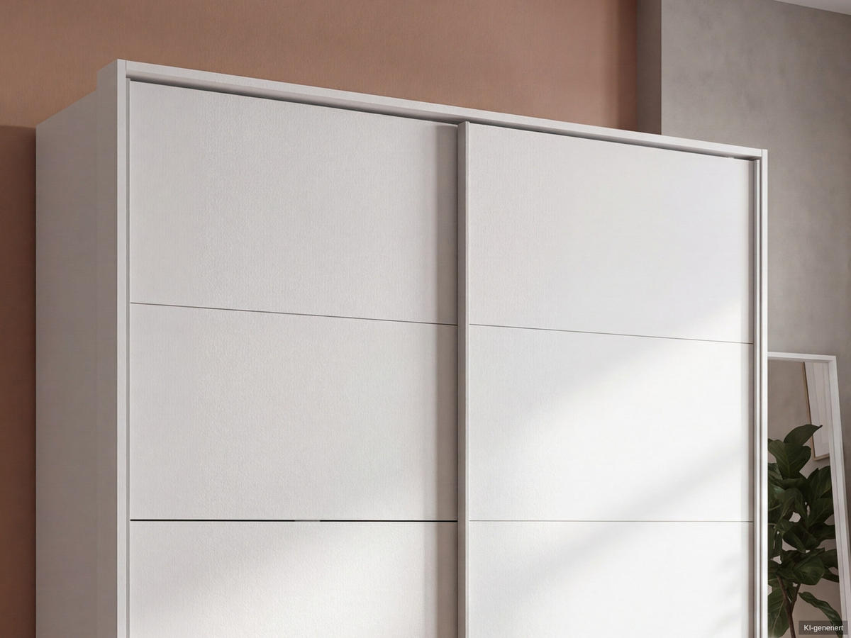 SKŘÍŇ S VZPŘÍMENÝMI DVEŘMI, 2dveřová, 183 × 65 × 200 cm (Š×H×V), skříň Passepartout v bílé barvě s viditelnými zásuvkami / 22695 - bílá/barva hliníku, kov/kompozitní dřevo (183/200/65cm) - luma-home