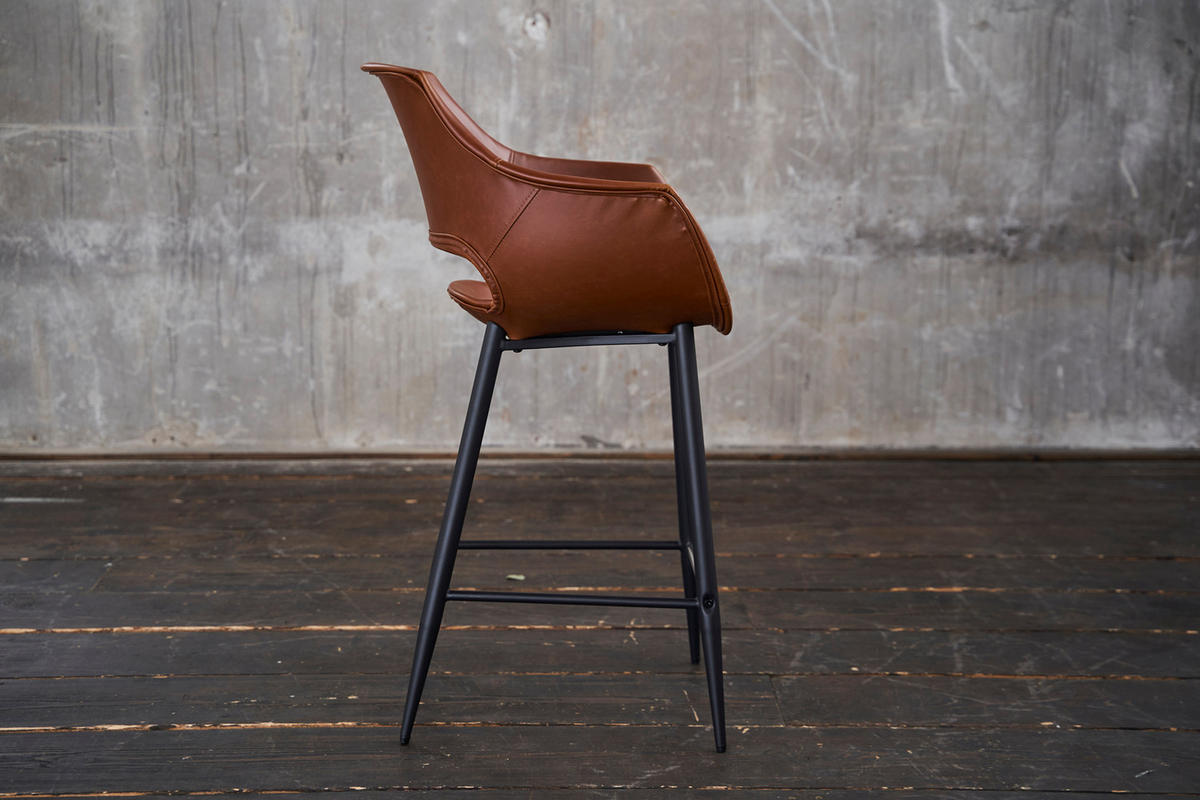 THEKENHOCKER ZAJA Braun Kunstleder - Braun, Leder (57/103/59cm) - KAWOLA