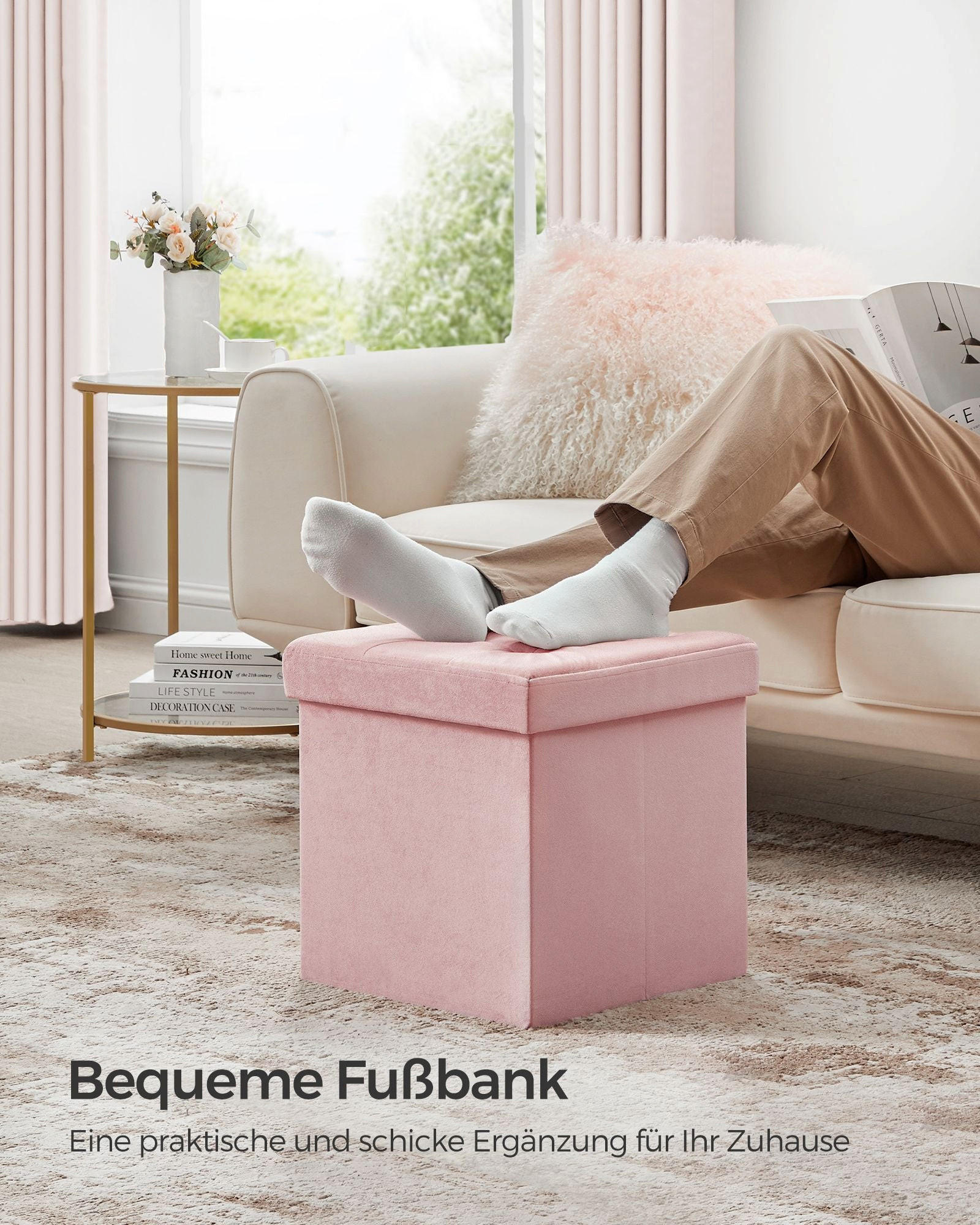 SITZBANK KINSHASA - Rosa, Holzwerkstoff (38/38/38cm) - Hansiro