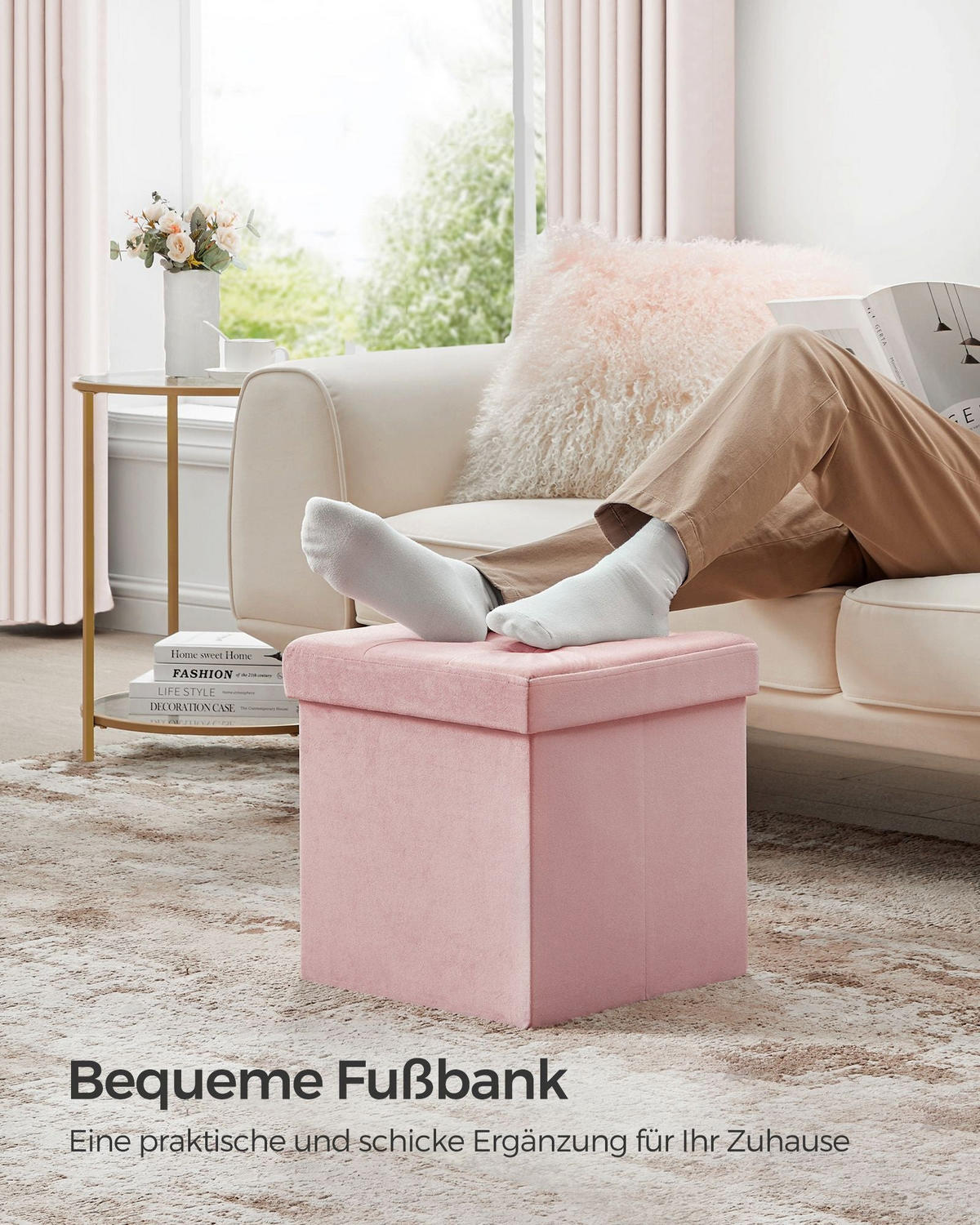 SITZBANK KINSHASA - Rosa, Holzwerkstoff (38/38/38cm) - Hansiro