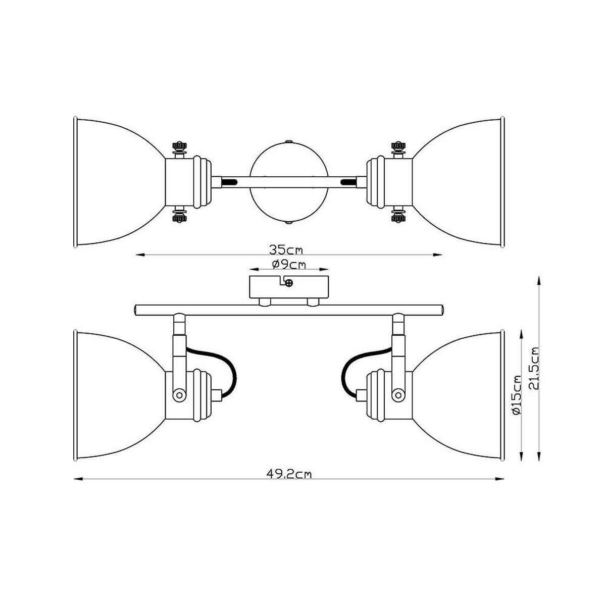 DECKENLEUCHTE Metall Schwarz WIHO - Schwarz, Holz (35/15/21.5cm)