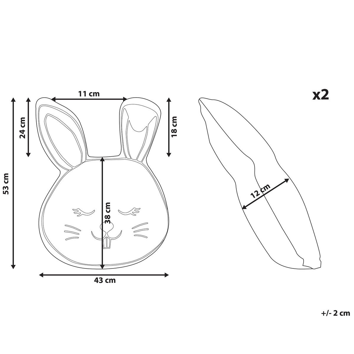DEKOKISSEN 2er-Set Weiß 43/53 cm Kanpur - Weiß, Naturmaterialien/Textil (43/53cm) - Beliani