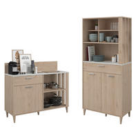 KÜCHENMÖBEL Gala 2 in Jackson Eiche und Beton Optik 2teilig Küchenbuffet mit Beistellschrank - Braun, Holzwerkstoff (80/200/120cm)