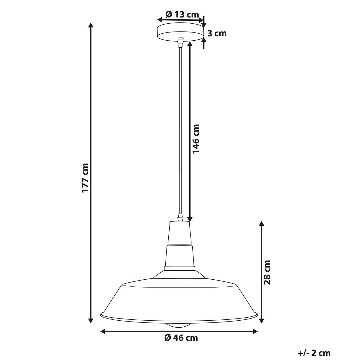HÄNGELEUCHTE Bayou 46/46/177 cm - Weiß, Metall (46/46/177cm) - Beliani