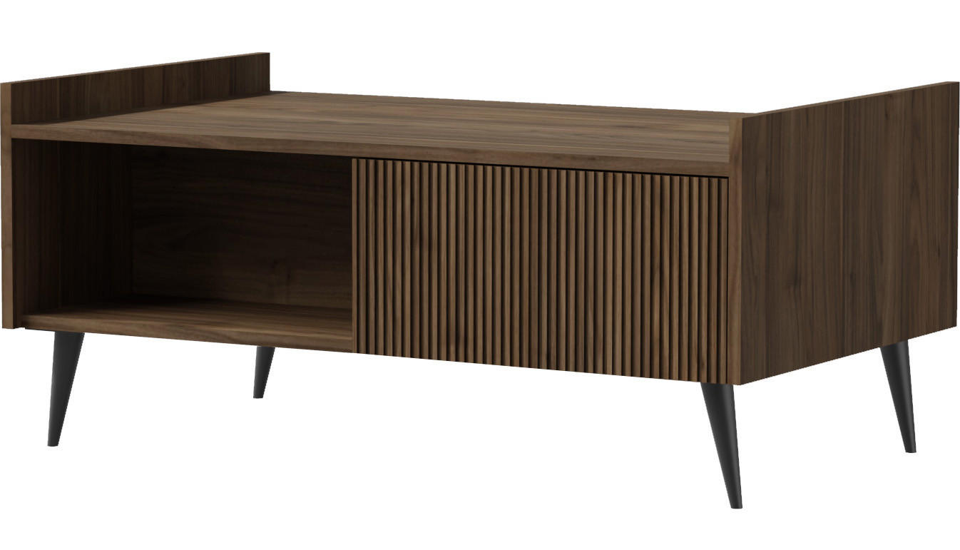 COUCHTISCH Arysa Braun Walnuss Holzoptik 100/45/60 cm - Walnussfarben/Schwarz, Holzwerkstoff/Metall (60/100/45cm) - WFL GROUP