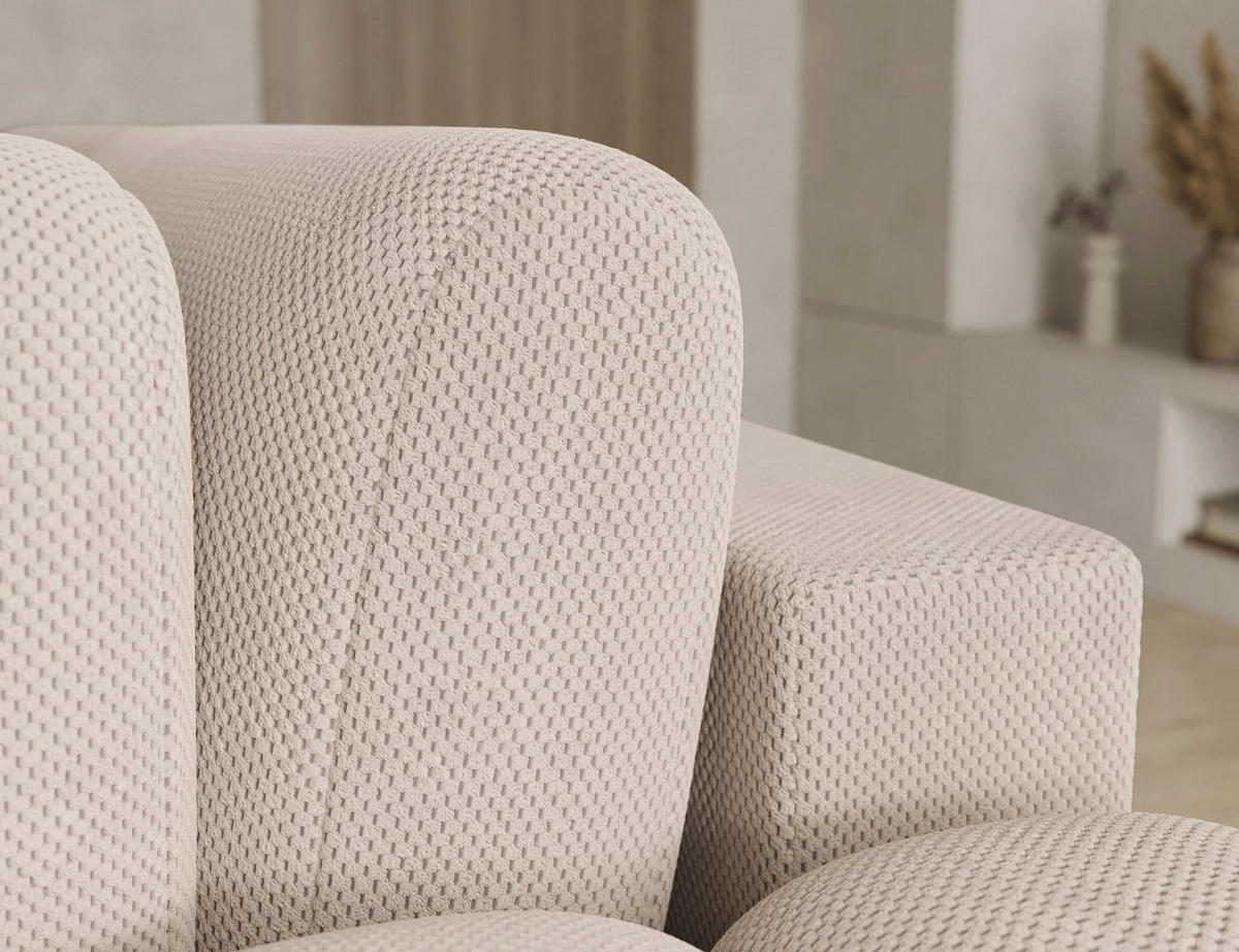 ECKSOFA COZION L-Form mit Schlaffunktion & Bettkasten – Modernes 3-Sitzer Sofa, HR-Kaltschaum, Wellenfederung, 267 × 165 cm - Beige/Schwarz, Kunststoff (267/165cm) - Wohnideebilder