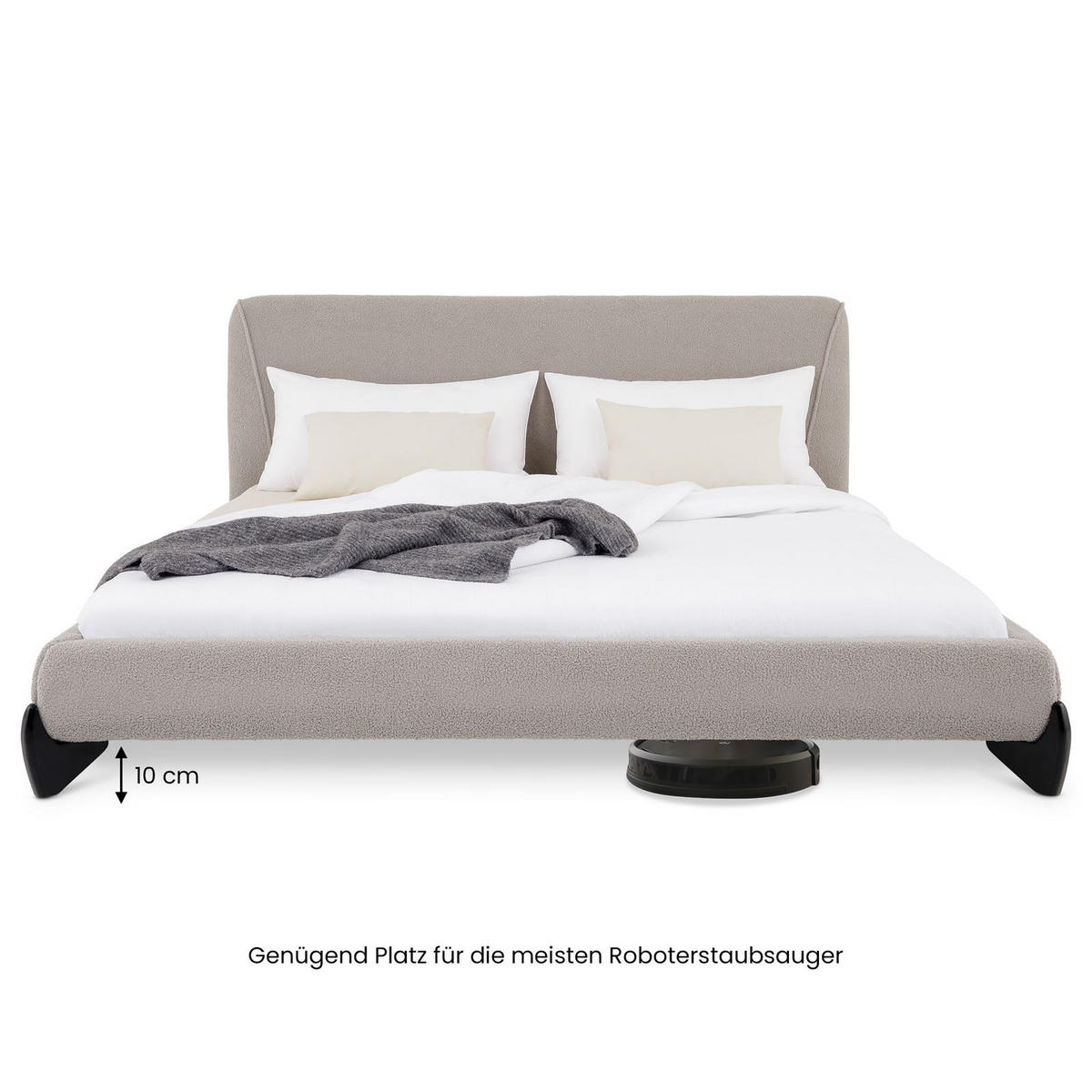 POLSTERBETT PATERNA 180X200 CM GRAU - Grau, Textil (180/200cm) - IDIMEX