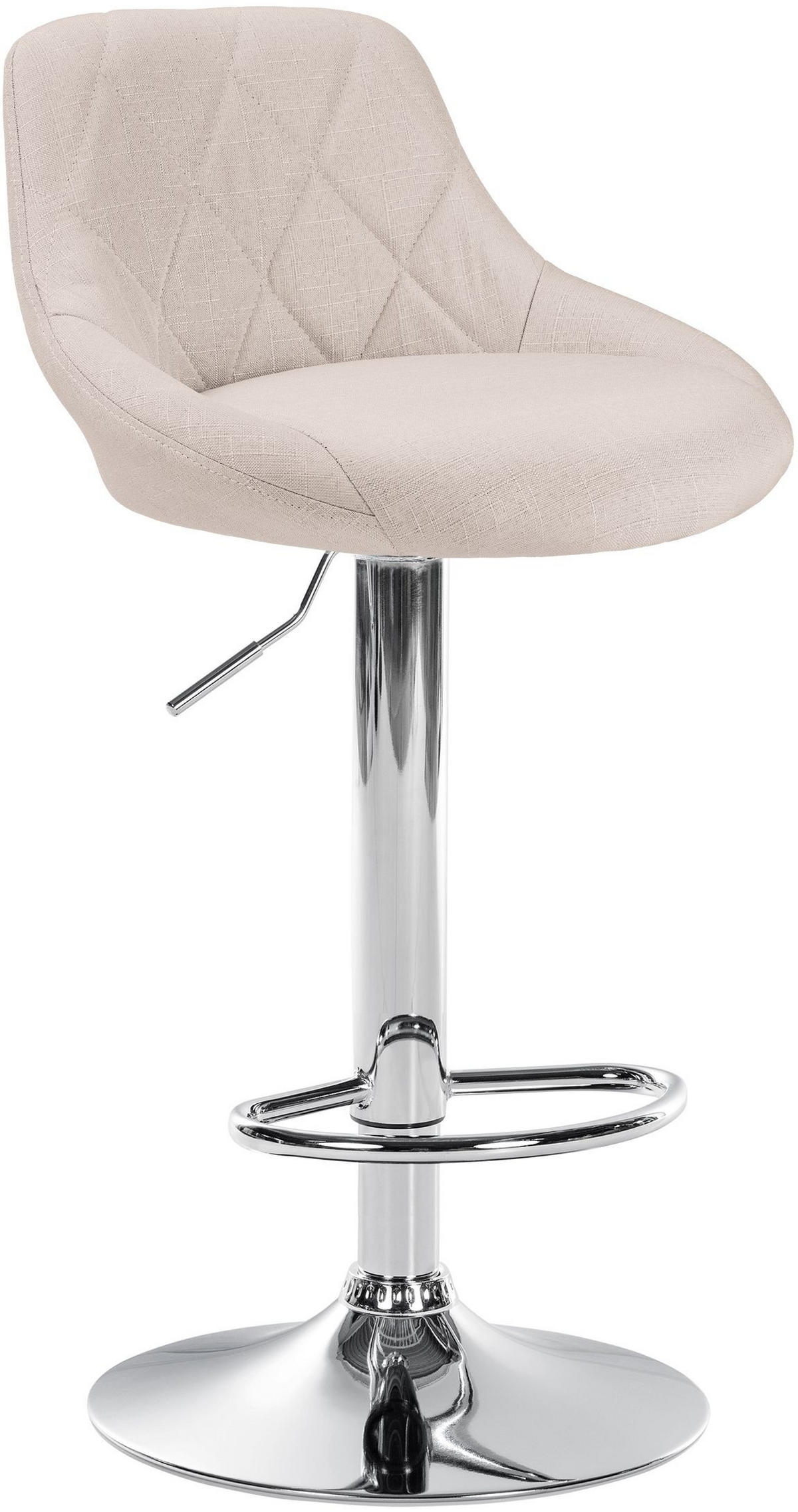 BARHOCKER Stoff creme - Chromfarben/Creme, Textil/Metall (46/83/49cm) - CLP