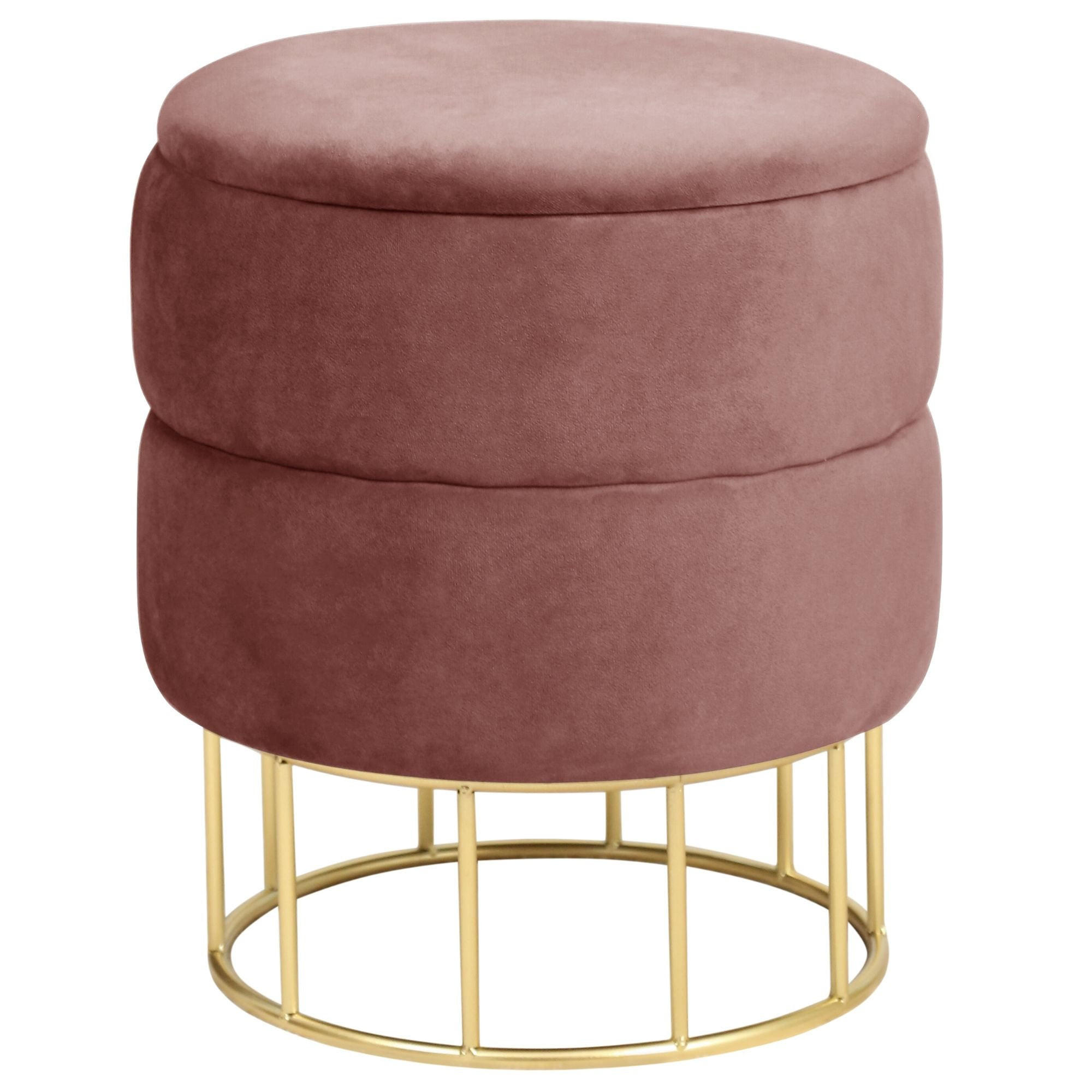 RAUMHIRSCH FURNITURE PODNOS s úložným prostorem, čalouněný podnos růžový 37/42/37