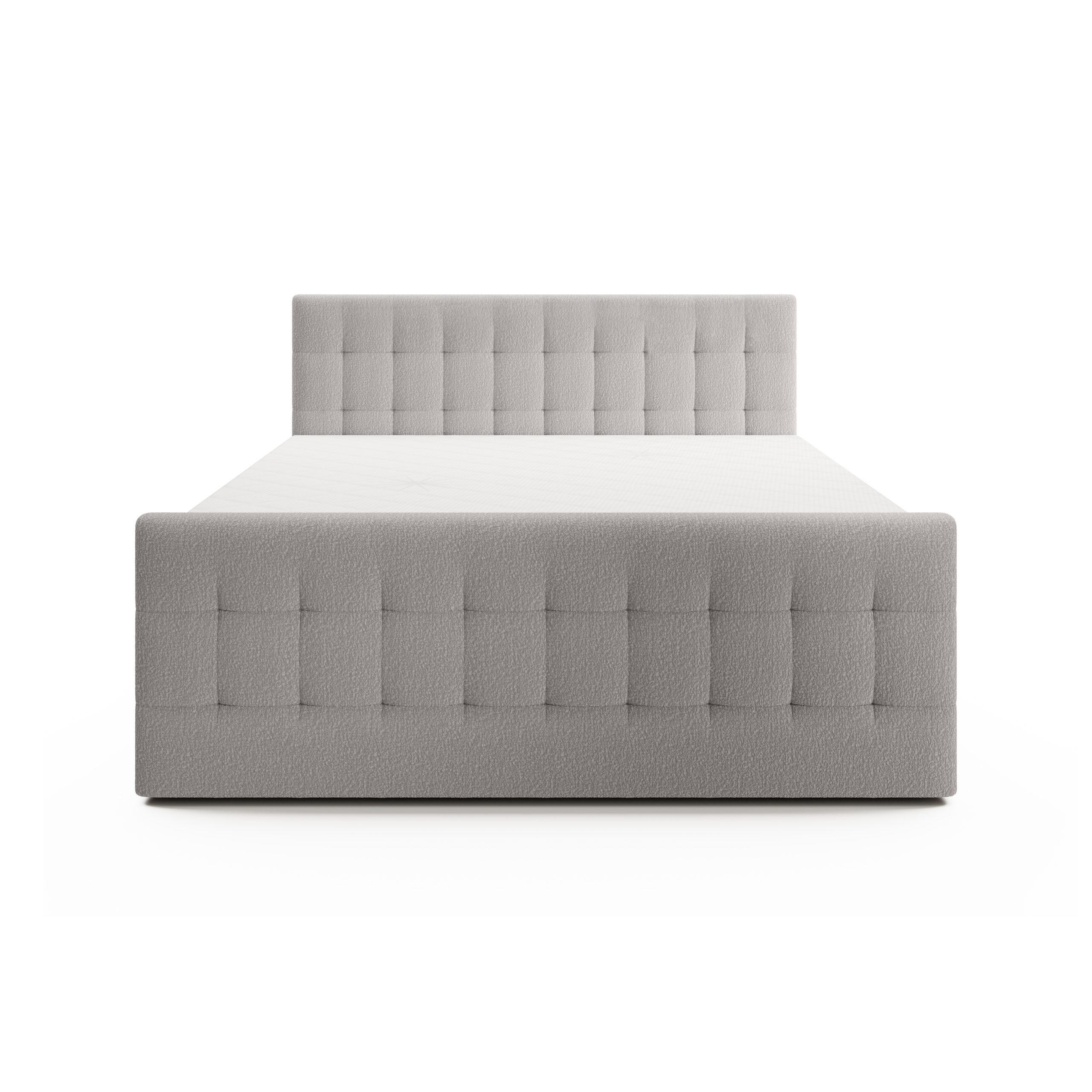 DOPPELBETT Yazo Royal 140x200 cm, Hellgrau - Hellgrau, Textil (140/200cm) - Fedve