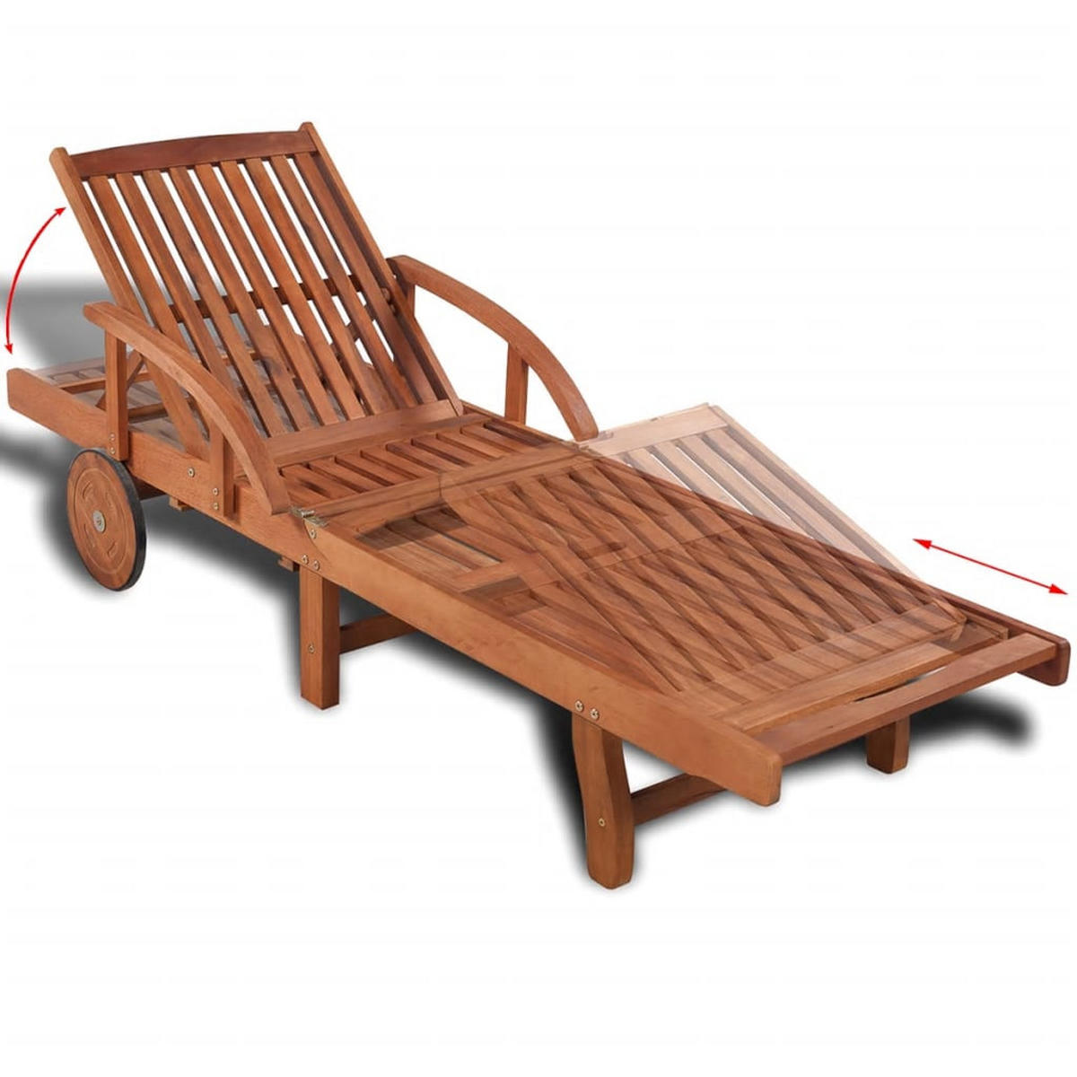 SONNENLIEGE Massivholz Akazie - Braun, Holz (68/83/200cm) - vidaXL