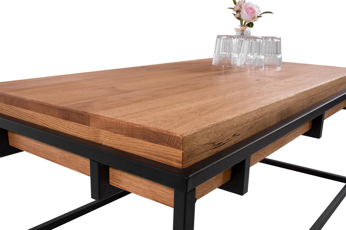 COUCHTISCH RETTKE - Beige/Schwarz, Holz/Metall (60/110/40cm) - SAM