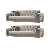 SITZGARNITUR Rosario, Beige Stellvariante 3+3 - Beige, Holzwerkstoff/Kunststoff (230/80/90cm)