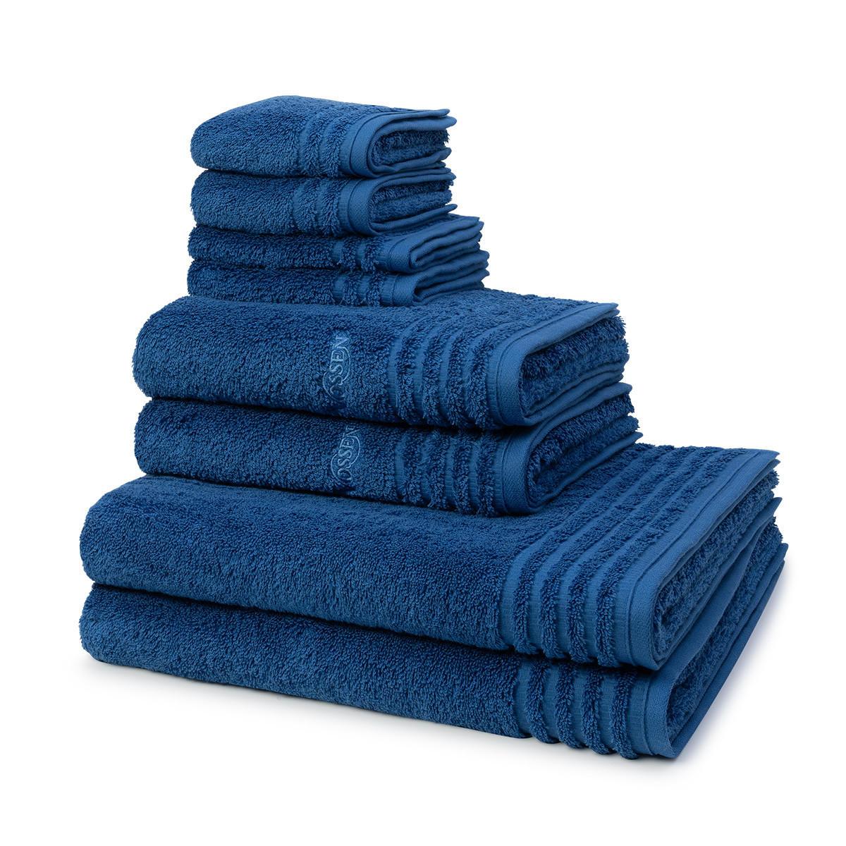 FROTTIERSET Vienna Style Supersoft 8-teilig - Dunkelblau, Textil (50/100cm) - Vossen