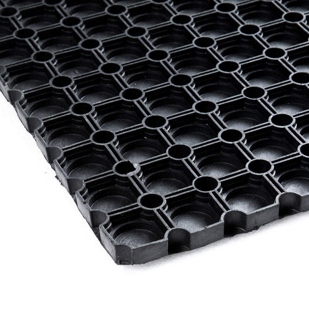 GUMMI RINGMATTE 100 x 150 cm Geschlossener Boden Schwarz - Schwarz, Naturmaterialien (150/100cm) - IVOL