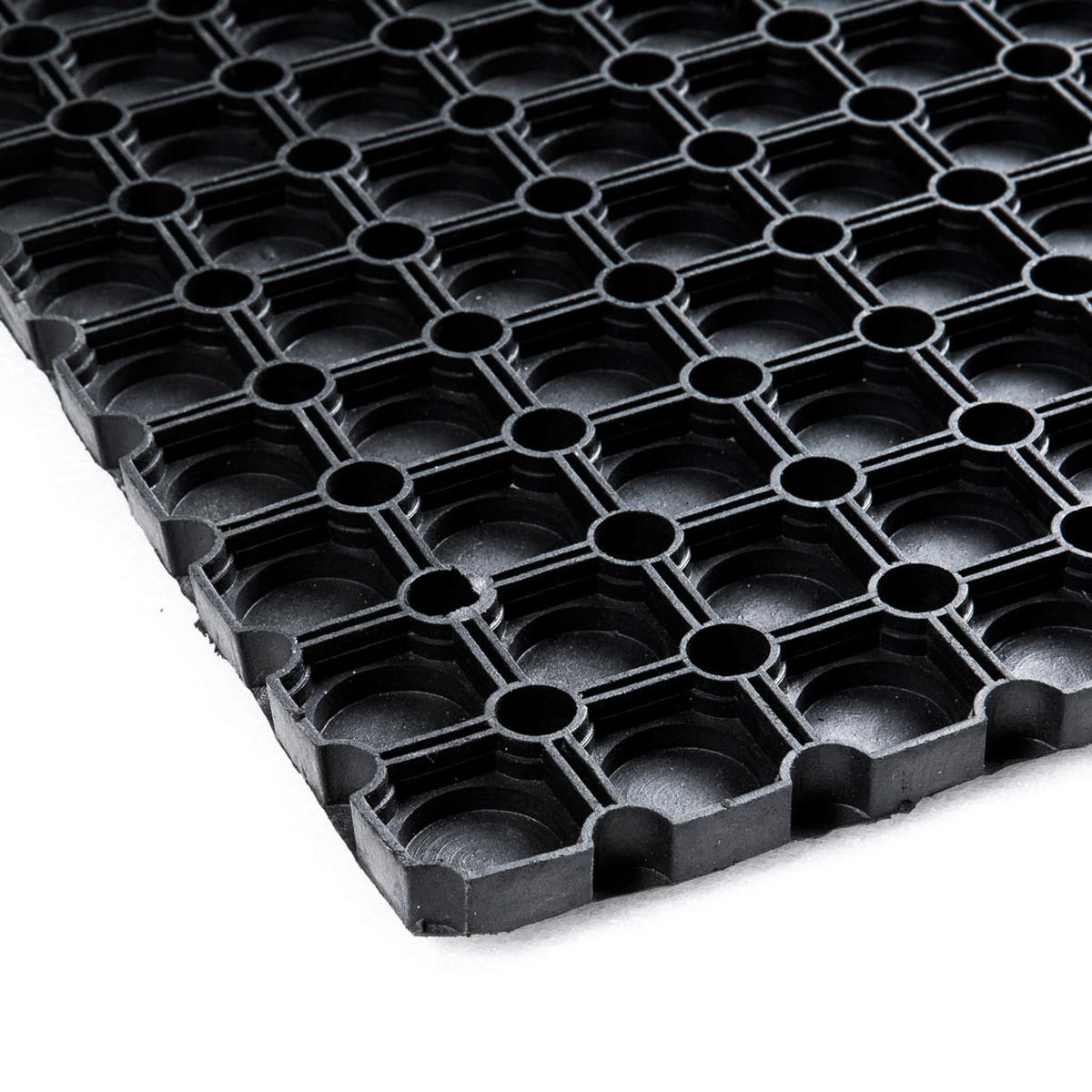 GUMMI RINGMATTE 100 x 150 cm Geschlossener Boden Schwarz - Schwarz, Naturmaterialien (150/100cm) - IVOL