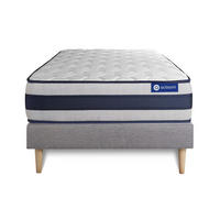 BETT Actilatex ergo Latex und Memory-Schaum 90 x 200 cm h3 - Kit Bettgestell Grau - Beige/Grau, Holz (90/200cm) - ACTISOM