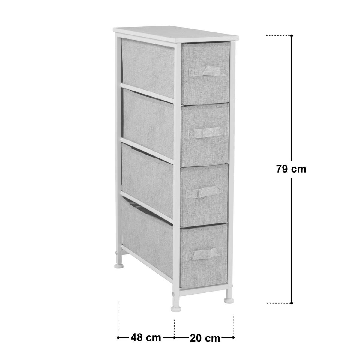 REGAL mit Stoffschubladen Piet - Schwarz, Metall (20/79/48cm) - SVITA
