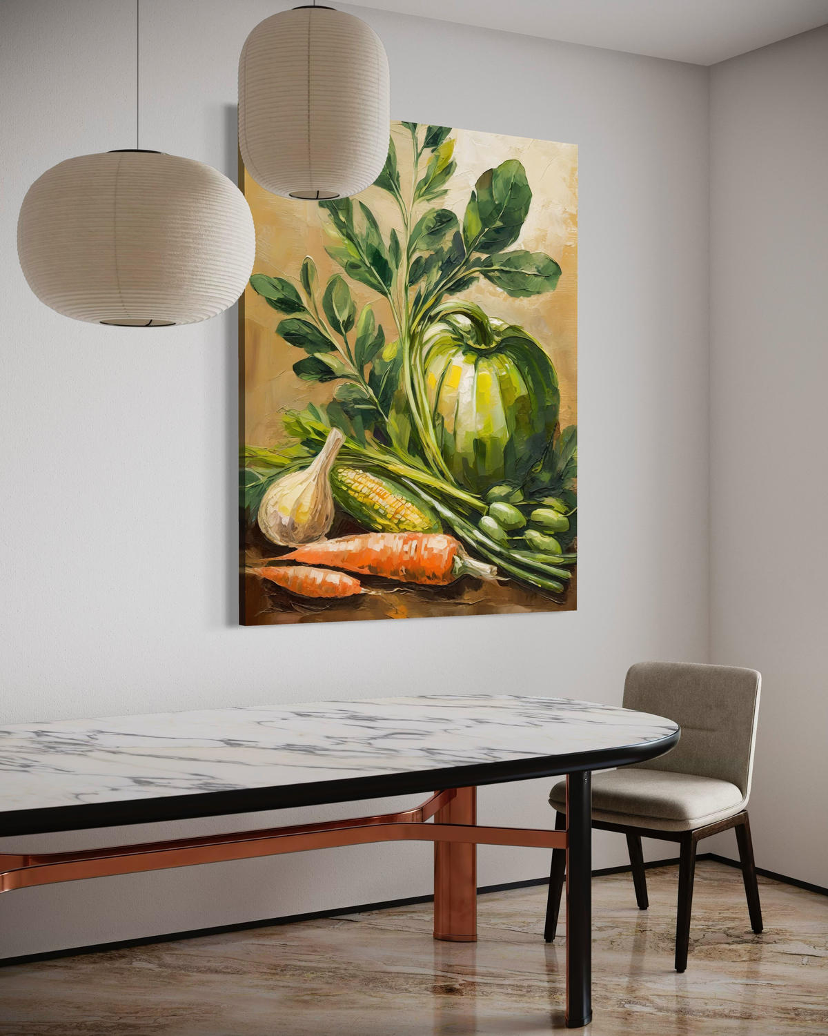 WANDBILD küche gemüse lebensmittel - Grün, Textil (40/60cm) - Feeby