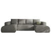 ECKSOFA LAMBI U, Wohnlandschaft U Form mit +3 Sitzen, Grau Beige - Lambi 03 - Cappuccino, Textil (340/89/114cm) - Moderno Meble