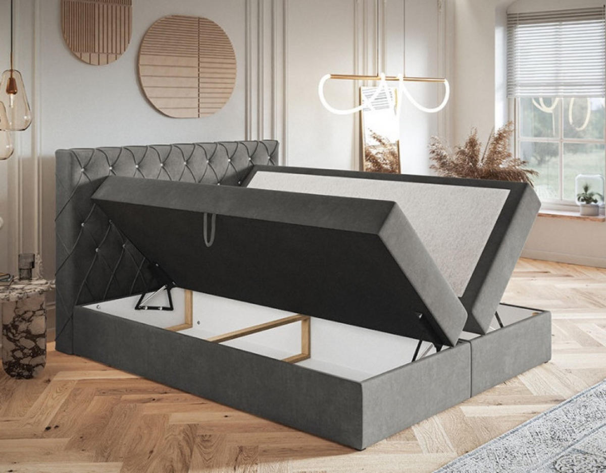 BETT Blau FOX 4 Kontinentalbett 120x200 cm - Blau/Schwarz, Textil (120/200cm) - Sepro Meble