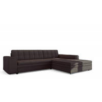 ECKSOFA Lusaka Mit Schlaffunktion - Dunkelbraun, Holzwerkstoff/Textil (198/292cm) - Fun Möbel