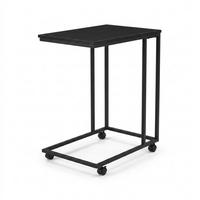 BEISTELLTISCH mit Rollen für optionalen Anbau Schwarz 35/50/61 cm - Schwarz, Metall (35/50/61cm) - SCENA LIVING
