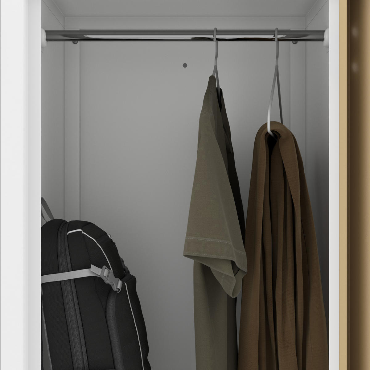 KLEIDERSCHRANK Typ L JULIA 185x80x45 cm - Nussbaumfarben/Weiß, Metall (80/185/45cm) - Jan Nowak