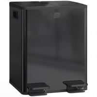 DOPPELMÜLLEIMER 2 x 20 L DE-08937 mit Pedalöffnung & Soft-Close Schwarz - Schwarz, Metall (36/51.6/45.8cm) - ComfortXL