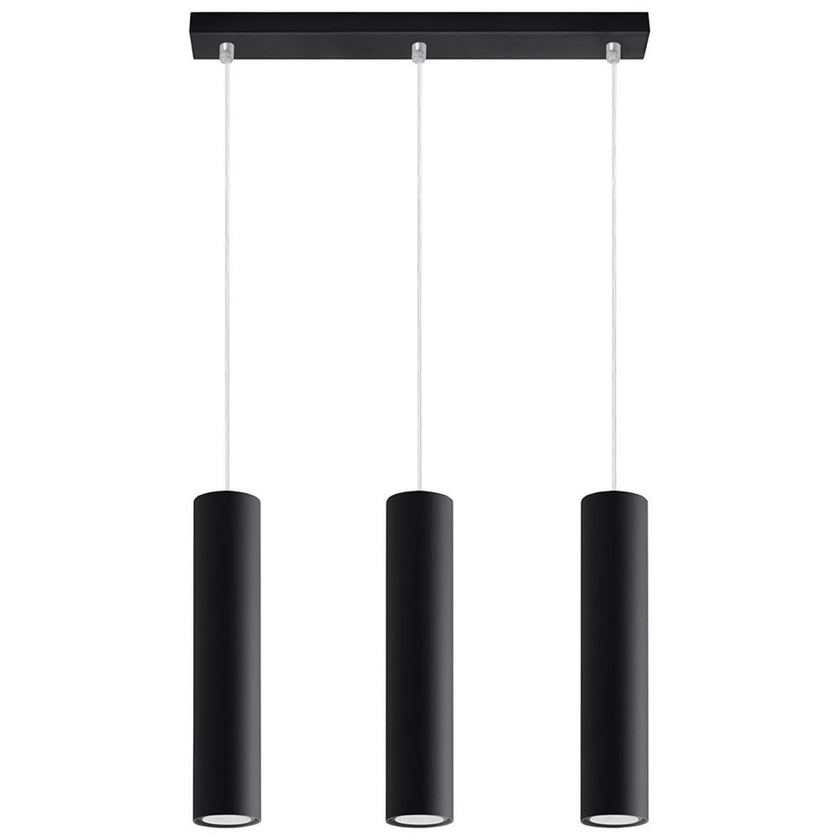 LED HÄNGELEUCHTE LAGOS Metall Schwarz 3-Flammig - Schwarz, Metall (45/6/90cm)