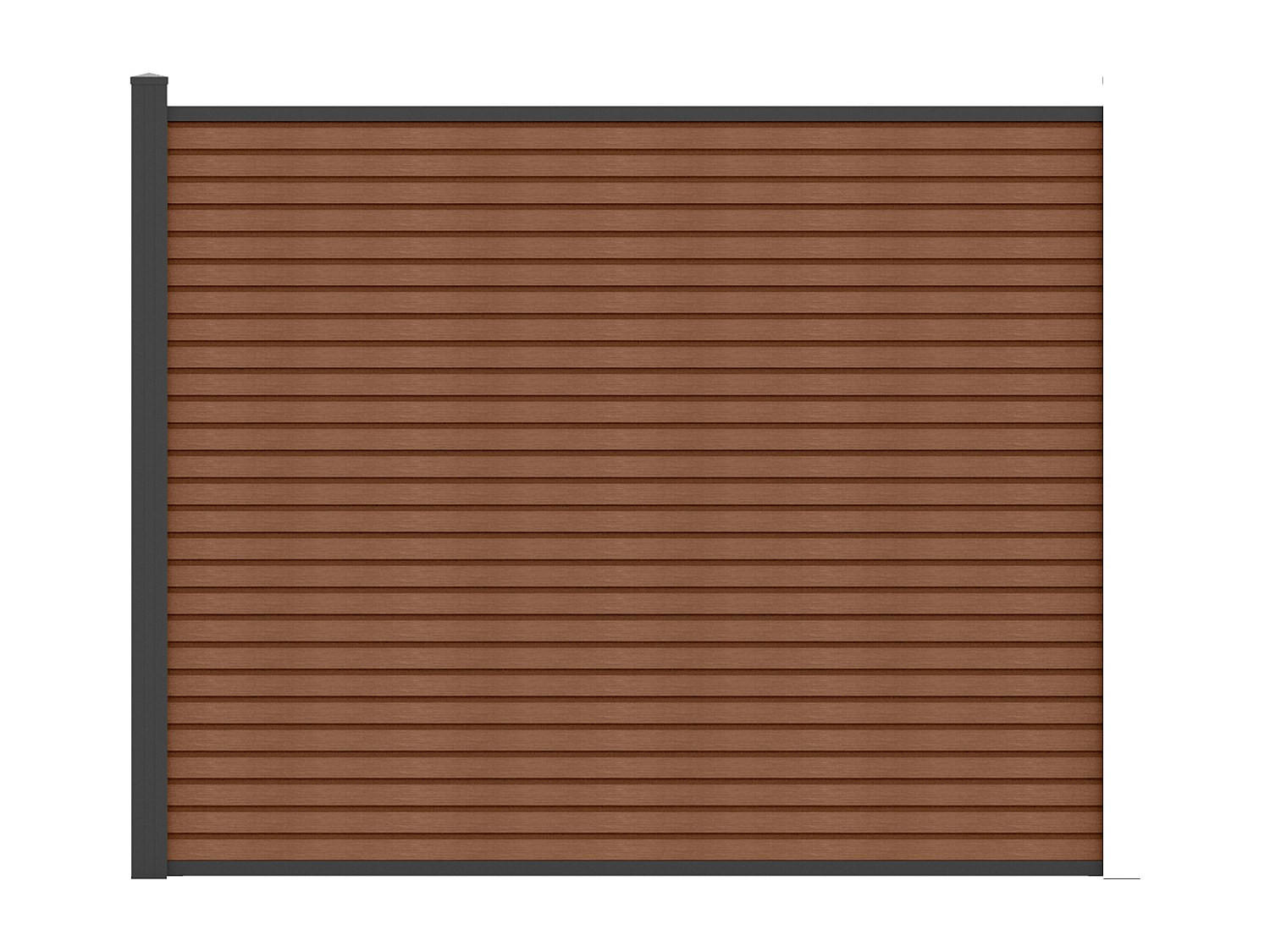 ZAUN - 176cm x 2cm - Verbundwerkstoff - anthrazitgrau, naturfarben dunkel - PALIZO - Anthrazit, Holzwerkstoff (176/148cm) - Vente-Unique