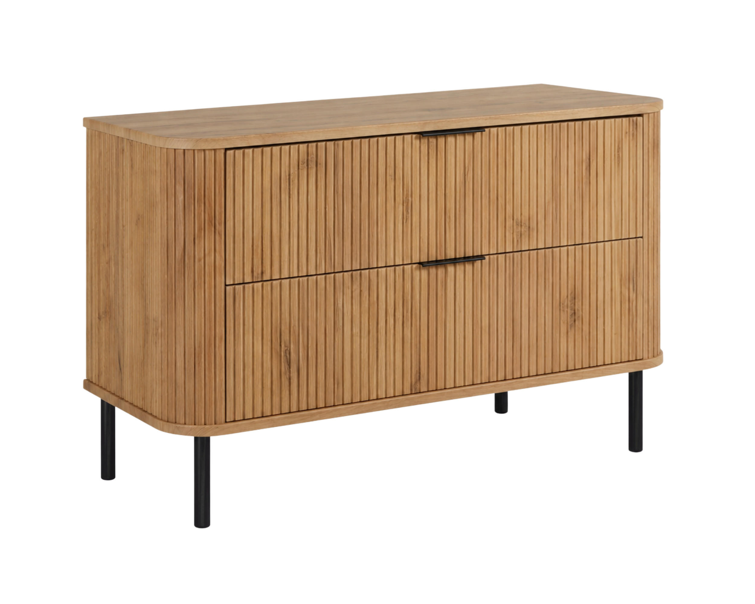 BADEZIMMERSCHRANK : Farbe Eiche Craft, Griff schwarz, Füße schwarz, 100 x 41,5 x 66,7 cm - Eichefarben/Schwarz, Holzwerkstoff (100/66.7/41.5cm) - 3XE LIVING