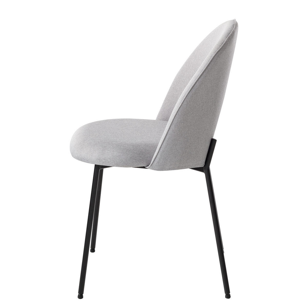 POLSTERSTUHL - Webstoff / Metall - Hellgrau, Textil (49/84/54cm) - home24