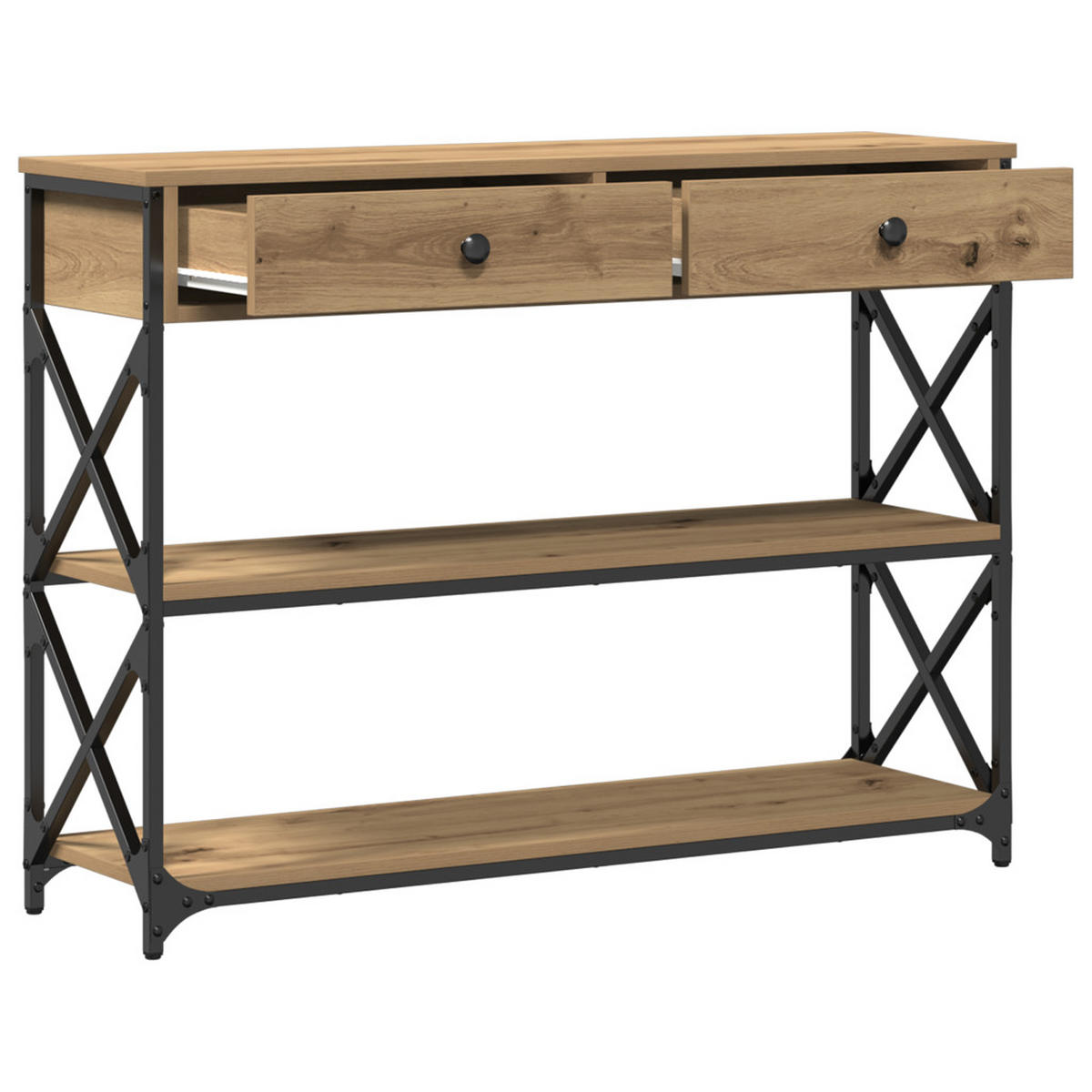 KONSOLE Tisch Artisan-Eiche 100/28/75 Cm - Braun, Holzwerkstoff (100/28/75cm) - vidaXL