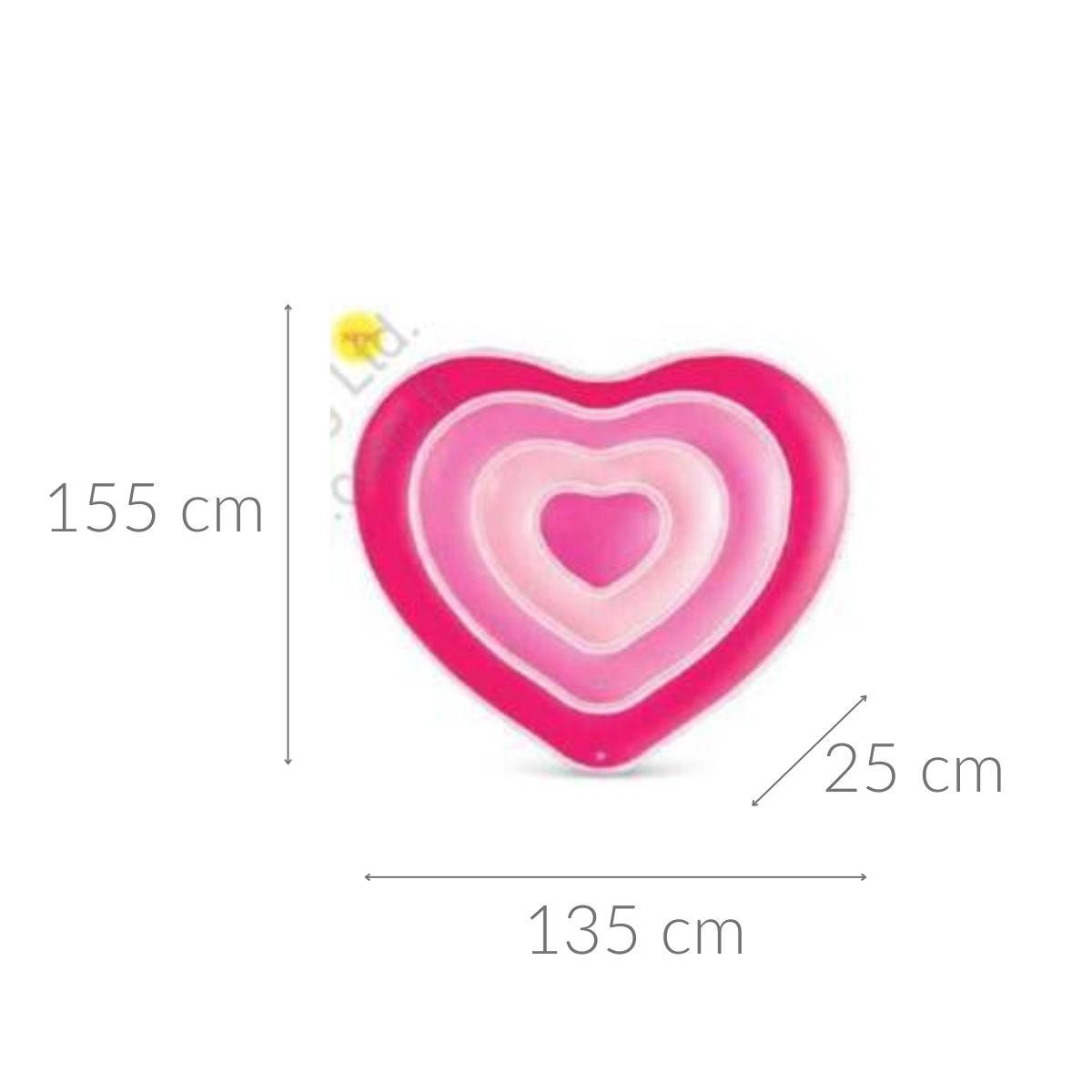 LUFTMATRATZE Herzform Love - Rosa, Kunststoff (135/25/155cm)