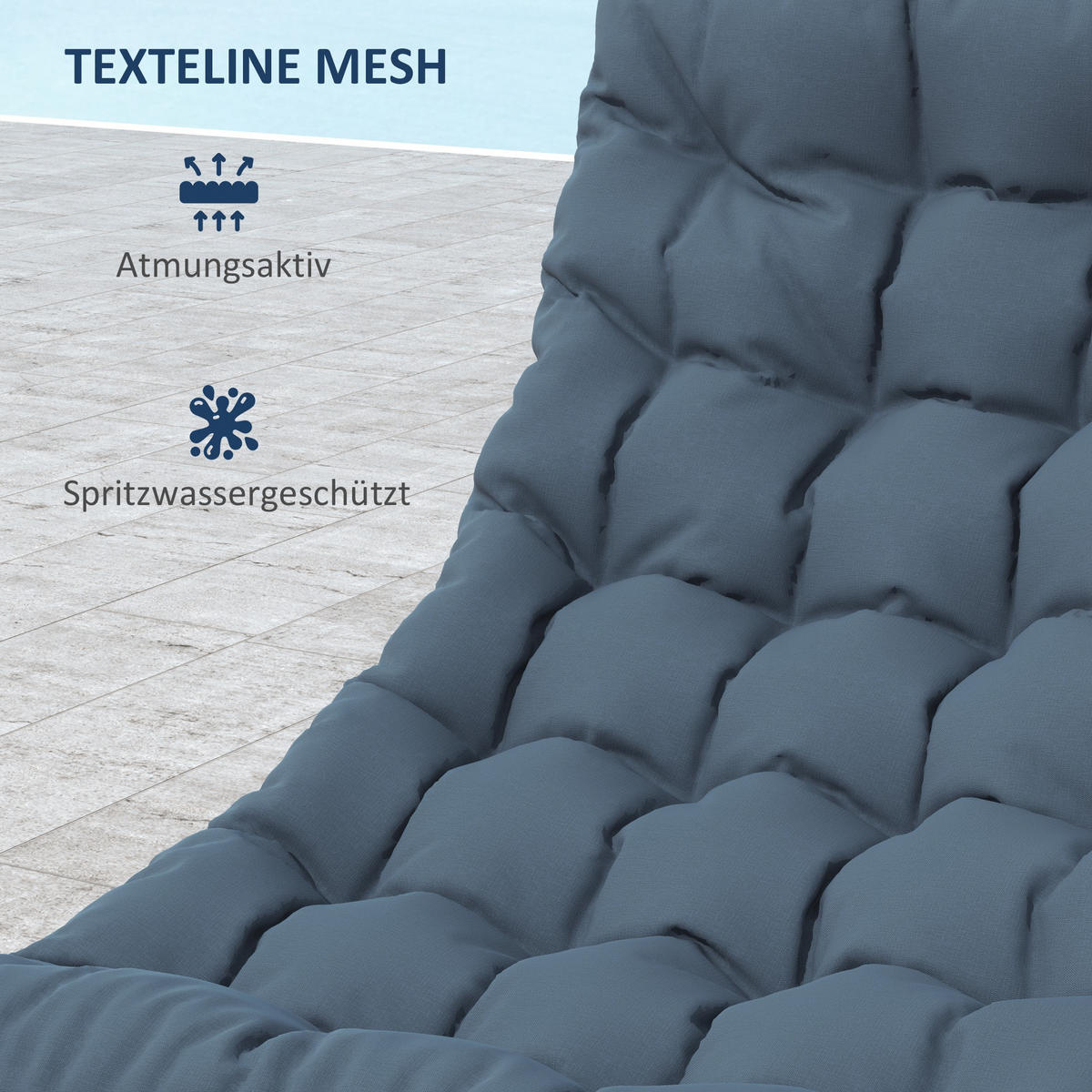 GARTENMÖBEL-SET 4 Personen Grau - Grau, Metall - Outsunny