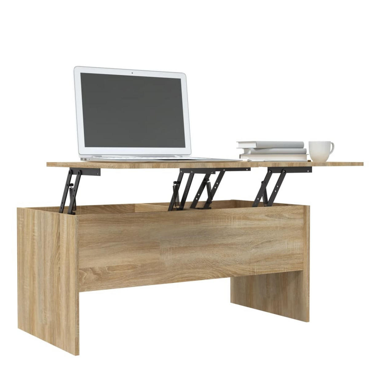 COUCHTISCH Sonoma-Eiche 102x50,5x46,5 cm Holzwerkstoff - Braun, Holzwerkstoff (102/50.5/46.5cm) - furnicato