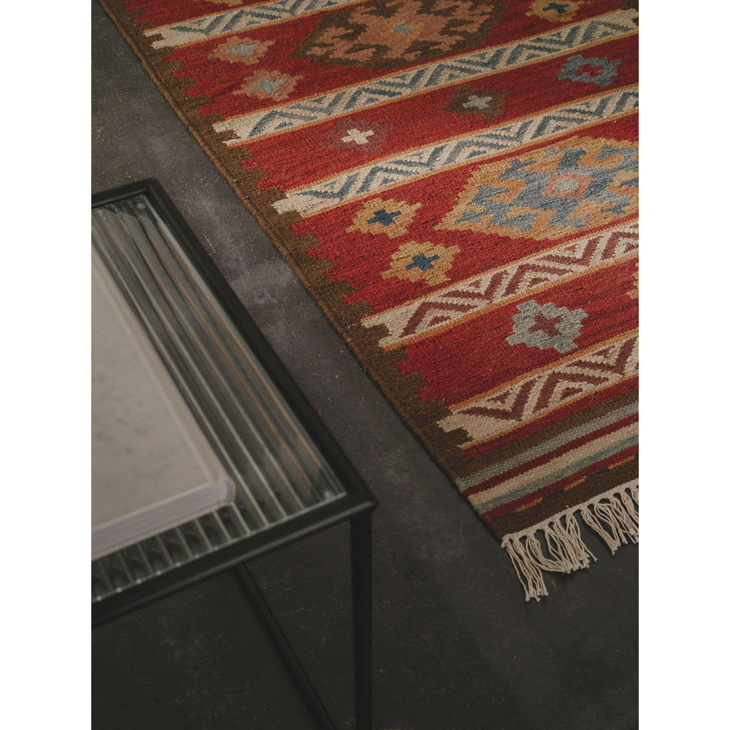Thumbnail - benuta Pure Kelim, Mehrfarbig, Textil, Rauten, Rechteckig, 80x200 cm, Gots, pflegeleicht, Teppiche & Böden, Teppiche, Na...