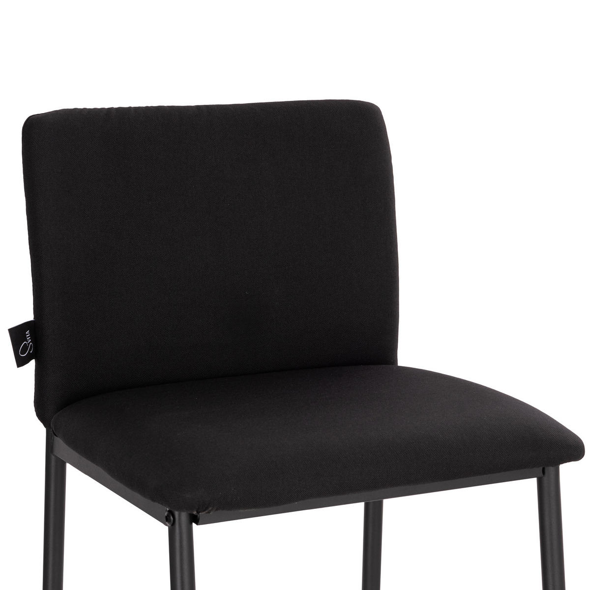 BARHOCKER ERIK mit Rückenlehne 2er Set Schwarz - Schwarz, Textil (41/90/46cm) - SVITA