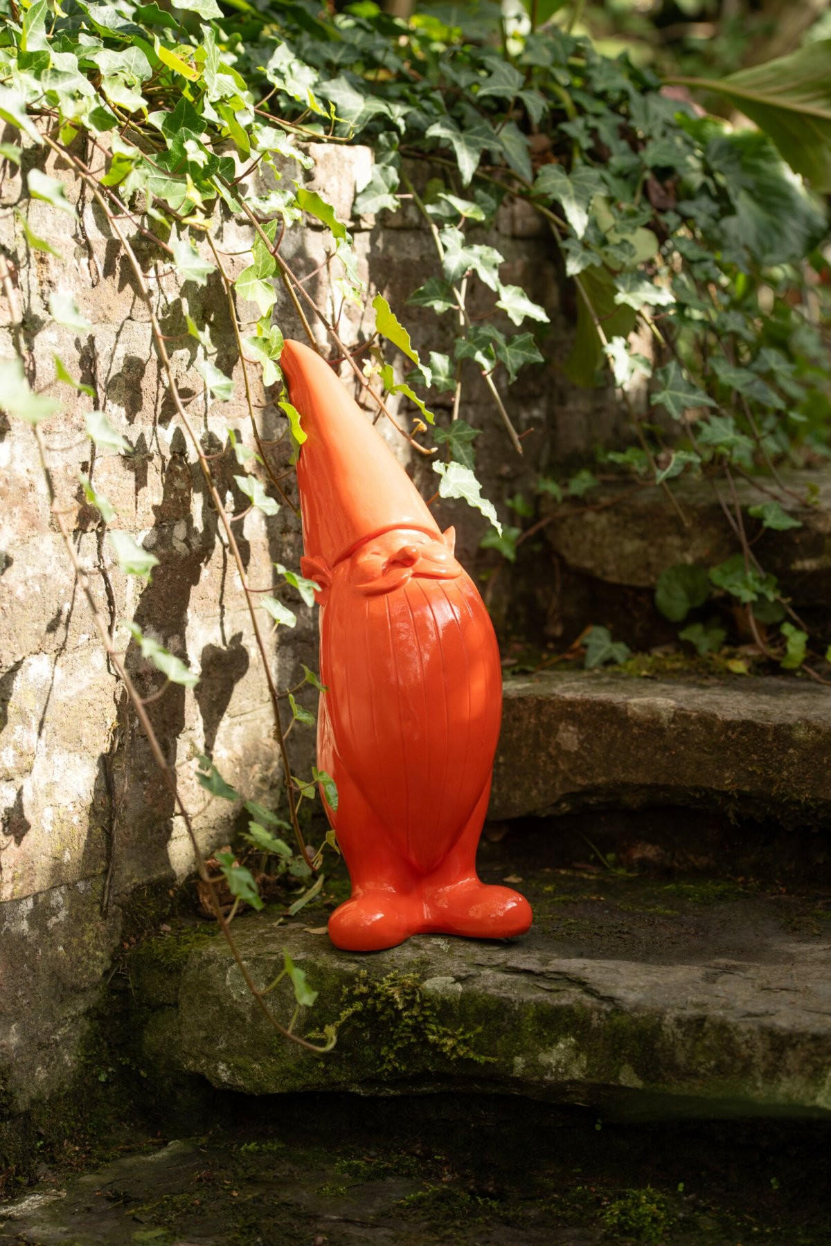 DEKO KOBOLD ORANGE - Orange, Glas/Naturmaterialien (11.5/34.5/13.5cm) - J-Line