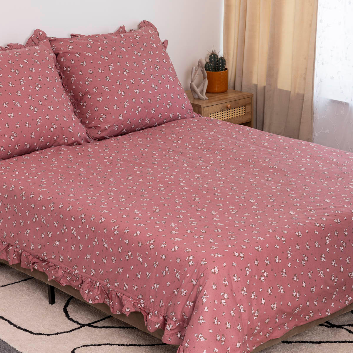 BETTWÄSCHE Mirya Baumwolle rosa 160/200 cm - Rosa, Textil (160/200cm) - Homla