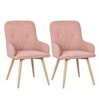ARMLEHNSTUHL-SET 2 Stück in Lederlook(YZ3) - Pink, Textil (57/87/62cm) - HOMAVO
