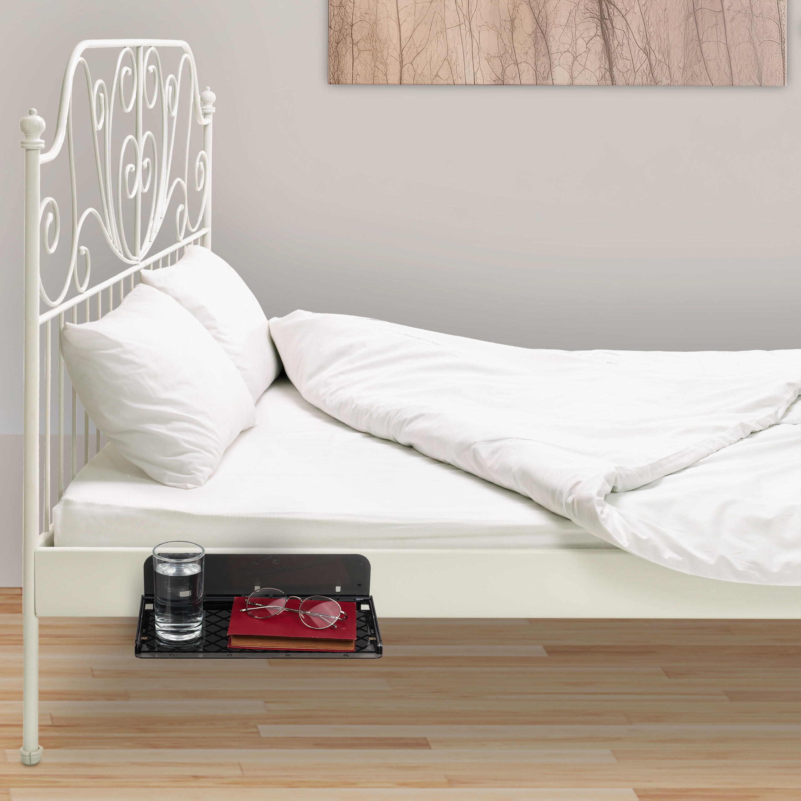 BETTABLAGE - Schwarz, Kunststoff (30/8.5/15.5cm) - Relaxdays