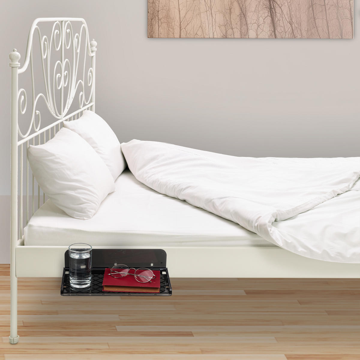 BETTABLAGE - Schwarz, Kunststoff (30/8.5/15.5cm) - Relaxdays