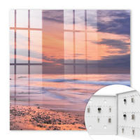 SCHLÜSSELBOX Weiß 30x30 cm – Türöffnung nach rechts - Sonnenuntergang - Pink, Metall (30/30/5cm) - TULUP
