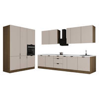 KÜCHENZEILE 320 x 160 cm - Sorento KS13-M320 - in Beige / Dunkle Eiche - Eichefarben/Beige, Holz/Metall (480/247/58cm)